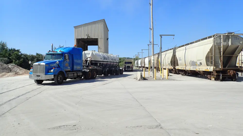 Full Cement Truck Leaving Terminal